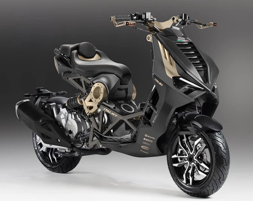 嘉合优品说设计：italjet dragster摩托车推出限量版黑色和金色(图6)