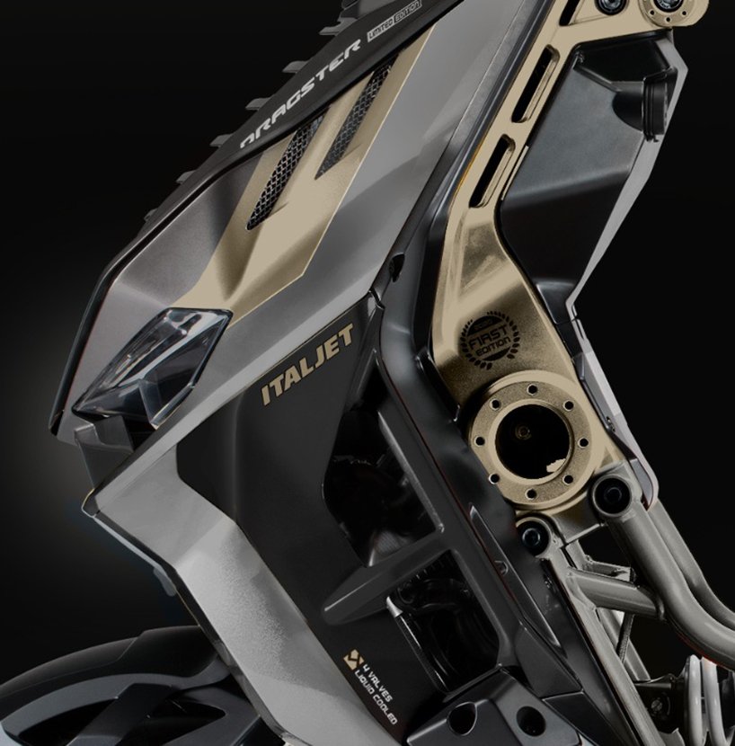 嘉合优品说设计：italjet dragster摩托车推出限量版黑色和金色(图5)