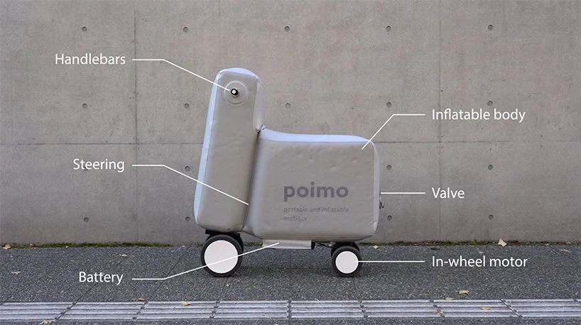 工业设计改变生活：poimo是一种充气电动滑板车，可以放进你的背包里(图4)