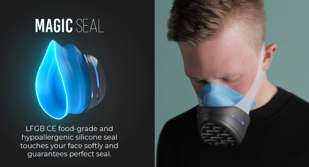 可以淘汰不舒服闷热n95口罩的风扇驱动的口罩产品设计(图4)