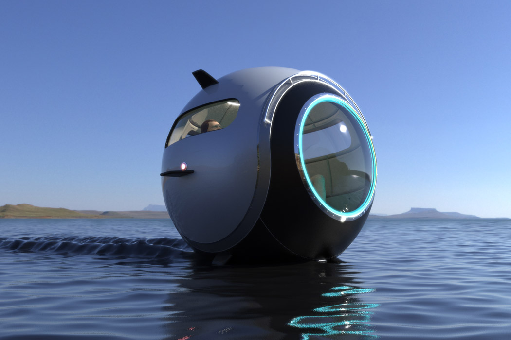 超轻碳纤维球飞行器产品设计，可以在陆上奔跑也可以在水上漂浮(图6)
