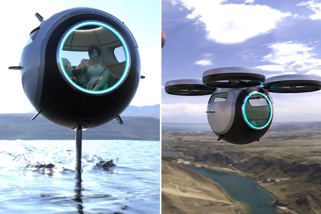 超轻碳纤维球飞行器产品设计，可以在陆上奔跑也可以在水上漂浮(图12)